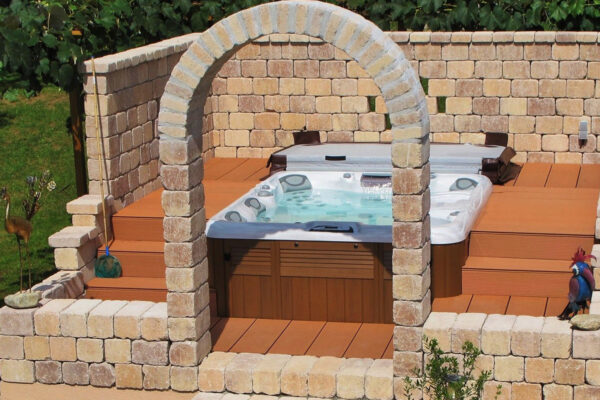 Roman garden hot tub design